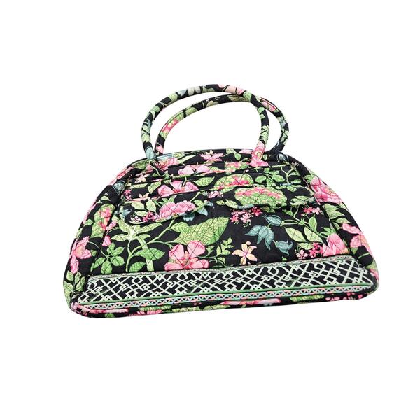Vera Bradley Handbags - VERA BRADLEY SHOULDER BAG PURSE ZIP AROUND BOTANICA BLACK MULTI LG FLAP POCKETS